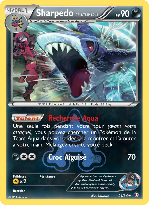 Carte Pokémon Sharpedo de la Team Aqua de l'extension Double Danger