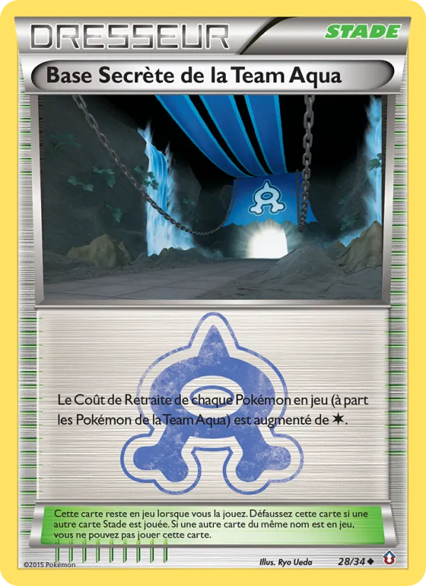 Carte Pokémon Base Secrète de la Team Aqua de l'extension Double Danger