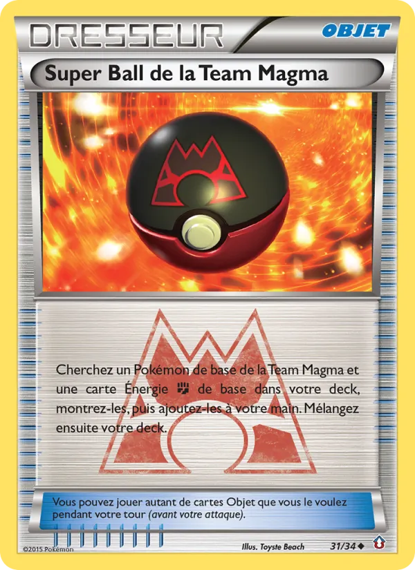 Carte Pokémon Super Ball de la Team Magma de l'extension Double Danger