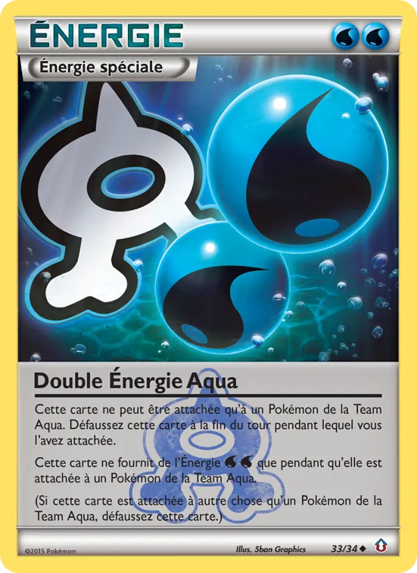 Carte Pokémon Double Énergie Aqua de l'extension Double Danger