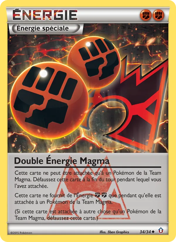 Carte Pokémon Double Énergie Magma de l'extension Double Danger