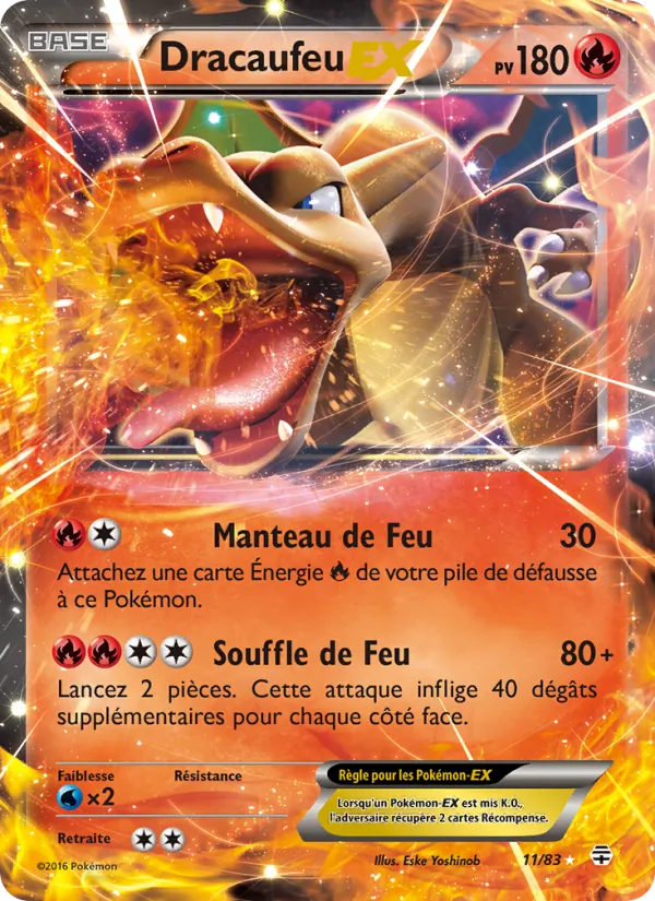 Carte Pokémon Dracaufeu-EX de l'extension Générations