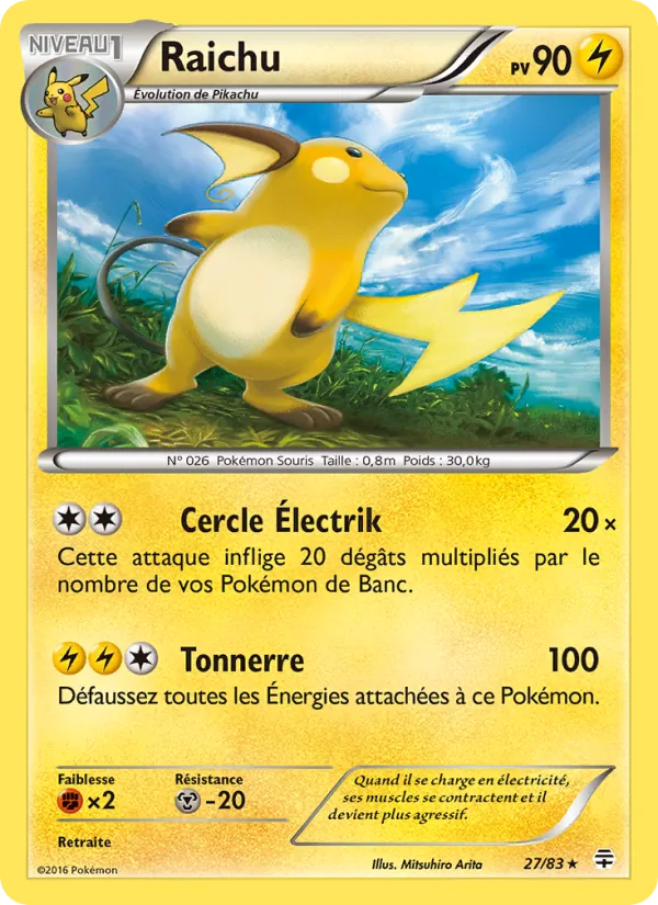 Carte Pokémon Raichu de l'extension Générations