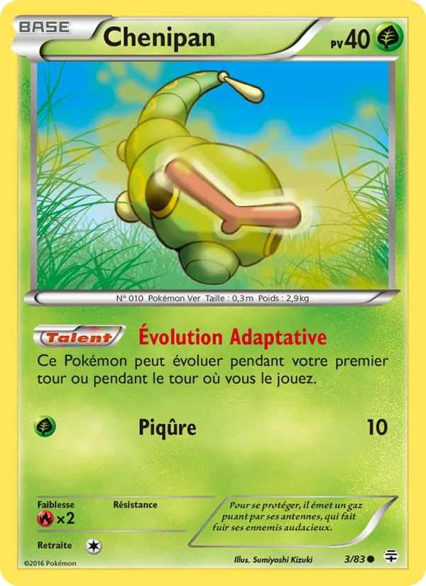 Carte Pokémon Chenipan de l'extension Générations