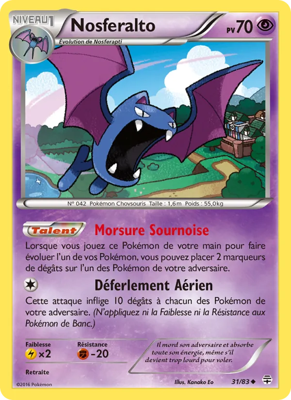 Carte Pokémon Nosferalto de l'extension Générations