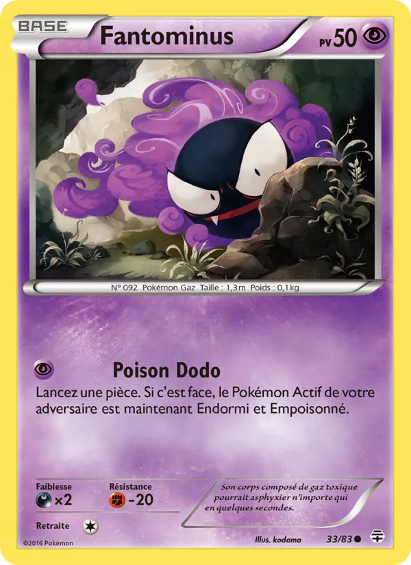 Carte Pokémon Fantominus de l'extension Générations