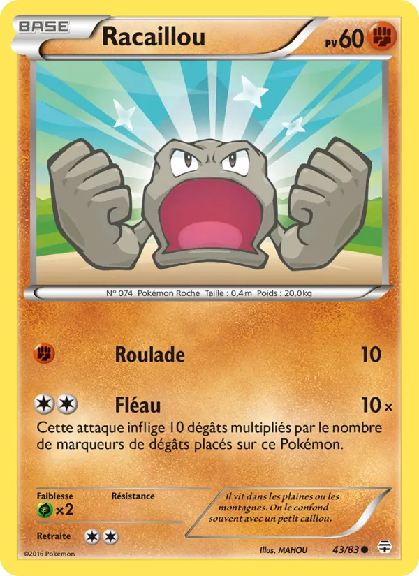 Carte Pokémon Racaillou de l'extension Générations