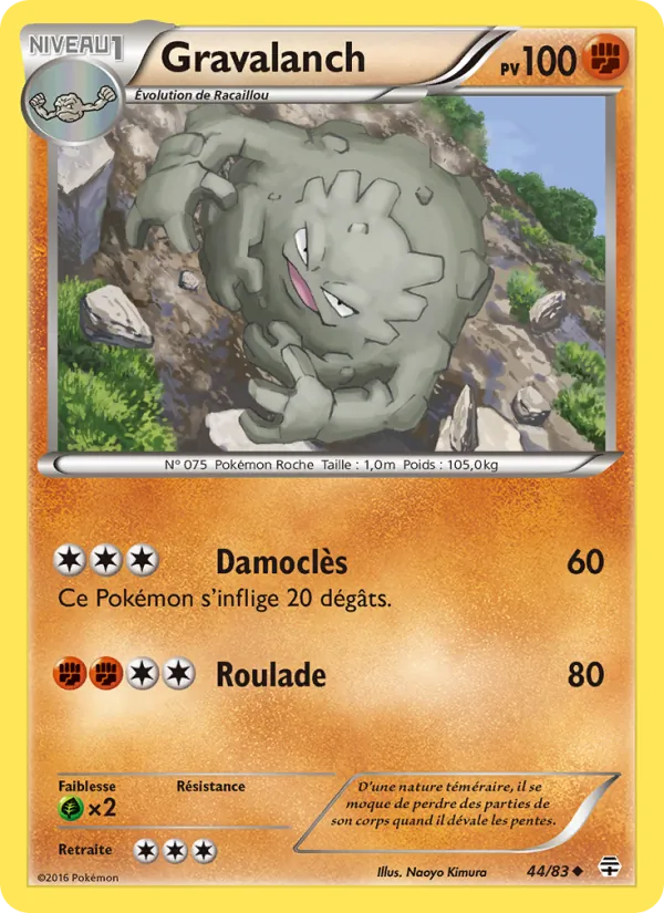 Carte Pokémon Gravalanch de l'extension Générations