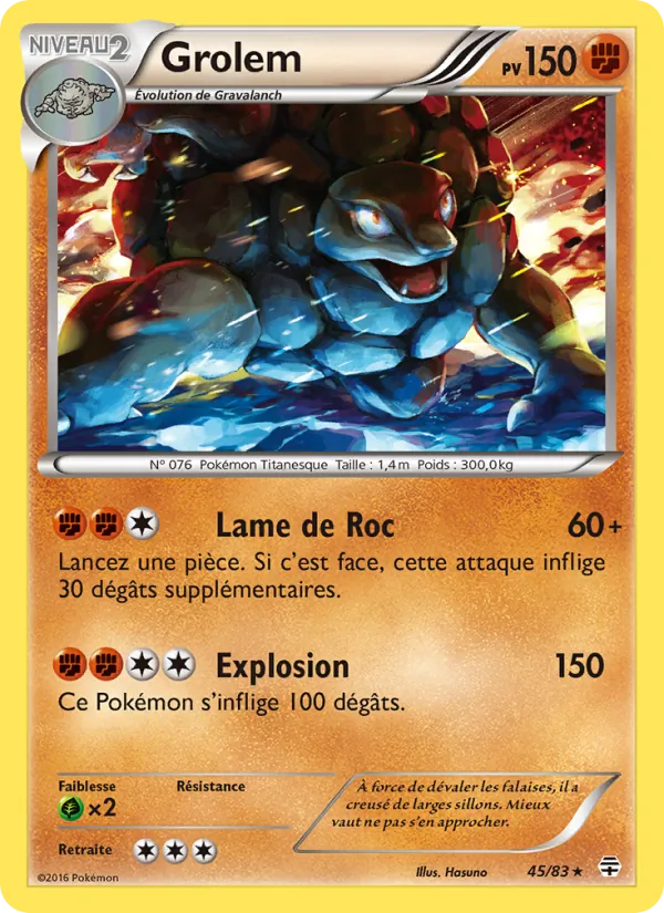 Carte Pokémon Grolem de l'extension Générations