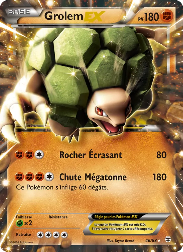 Carte Pokémon Grolem-EX de l'extension Générations