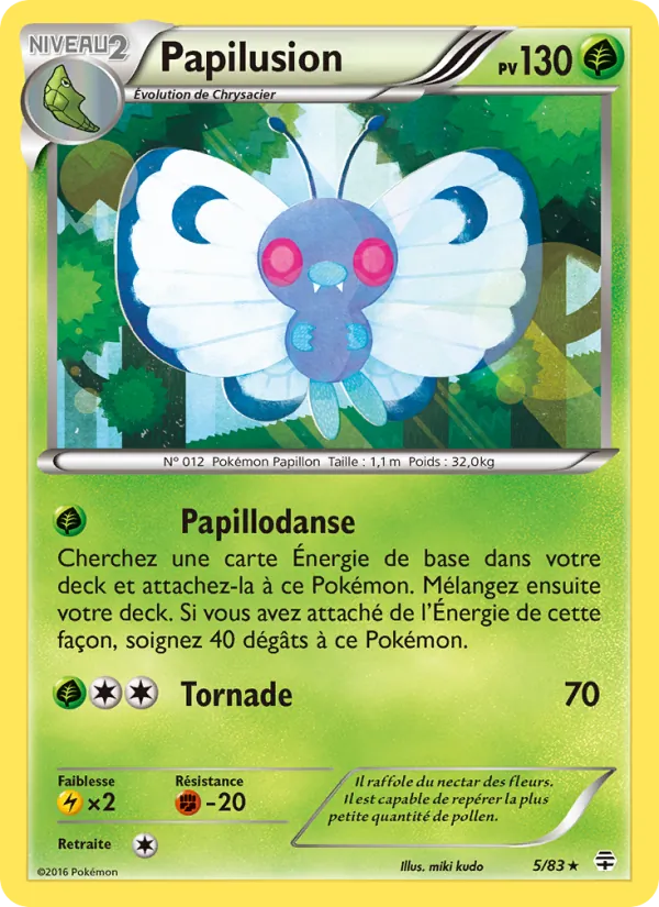 Carte Pokémon Papilusion de l'extension Générations
