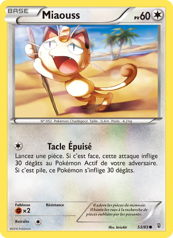 Carte Pokémon Miaouss de l'extension Générations