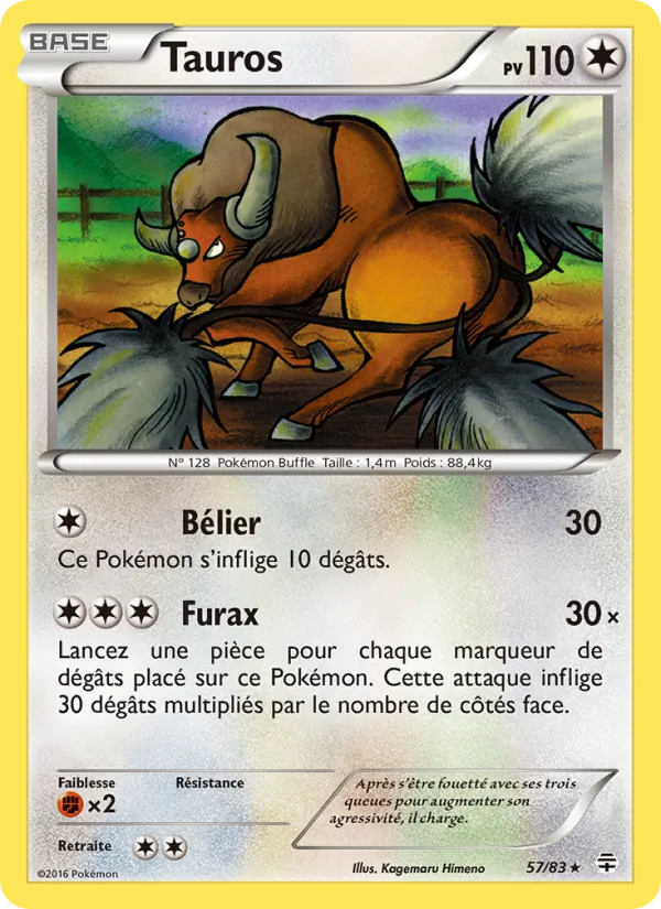 Carte Pokémon Tauros de l'extension Générations