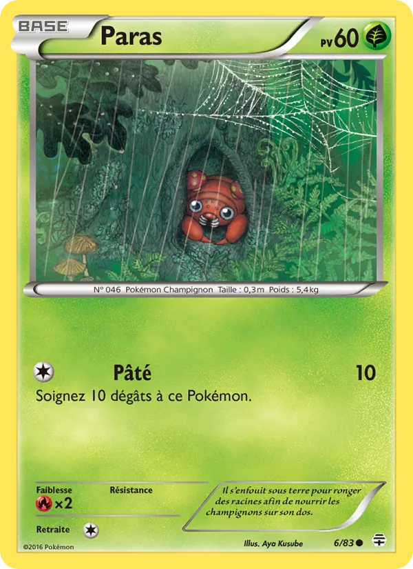 Carte Pokémon Paras de l'extension Générations