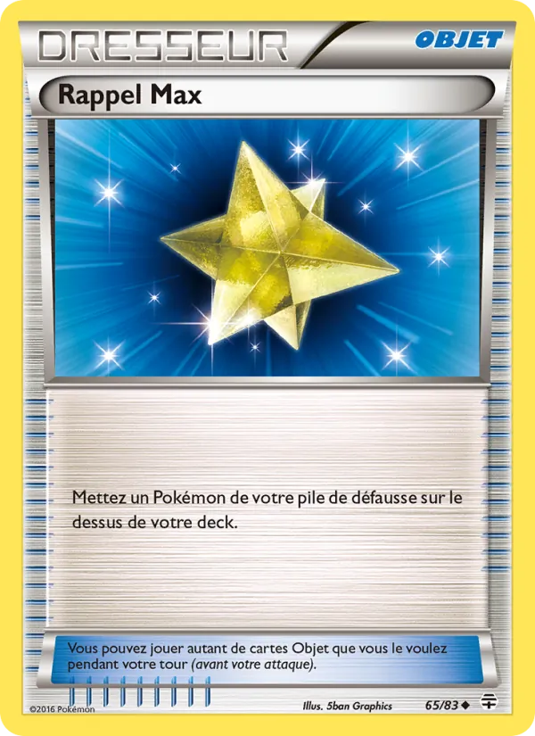 Carte Pokémon Rappel Max de l'extension Générations
