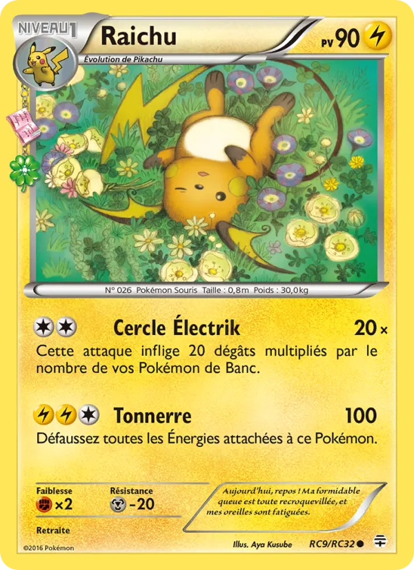 Carte Pokémon Raichu de l'extension Générations
