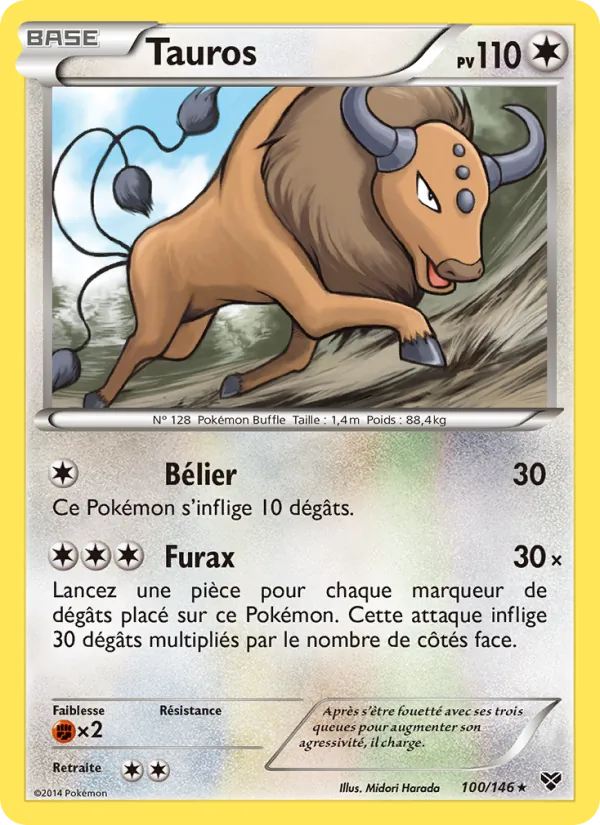 Carte Pokémon Tauros de l'extension XY