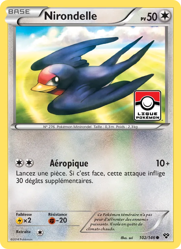 Carte Pokémon Nirondelle de l'extension XY