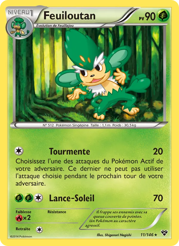 Carte Pokémon Feuiloutan de l'extension XY