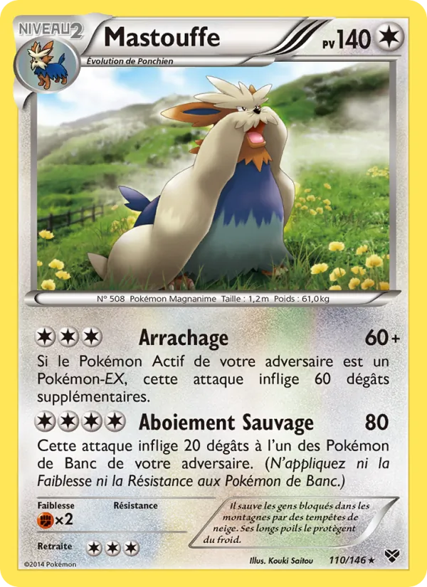 Carte Pokémon Mastouffe de l'extension XY