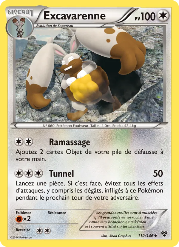 Carte Pokémon Excavarenne de l'extension XY