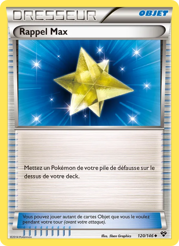 Carte Pokémon Rappel Max de l'extension XY