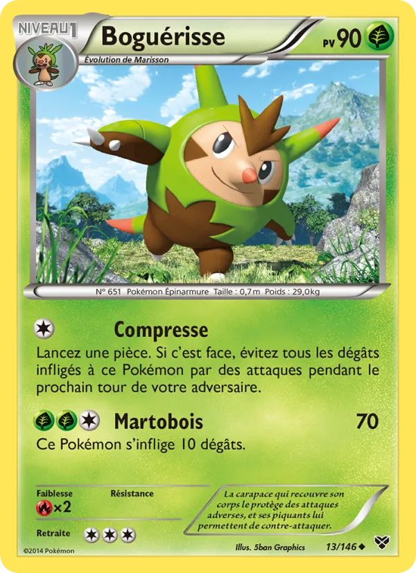 Carte Pokémon Boguérisse de l'extension XY