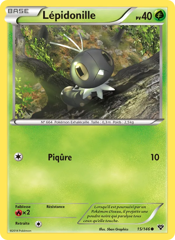 Carte Pokémon Lépidonille de l'extension XY