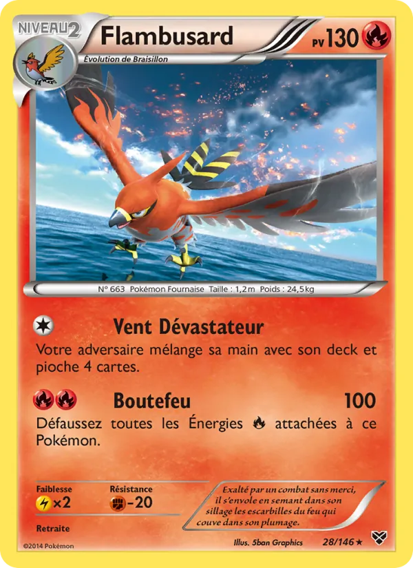 Carte Pokémon Flambusard de l'extension XY