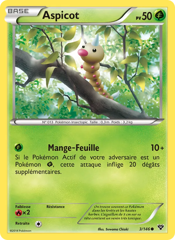 Carte Pokémon Aspicot de l'extension XY