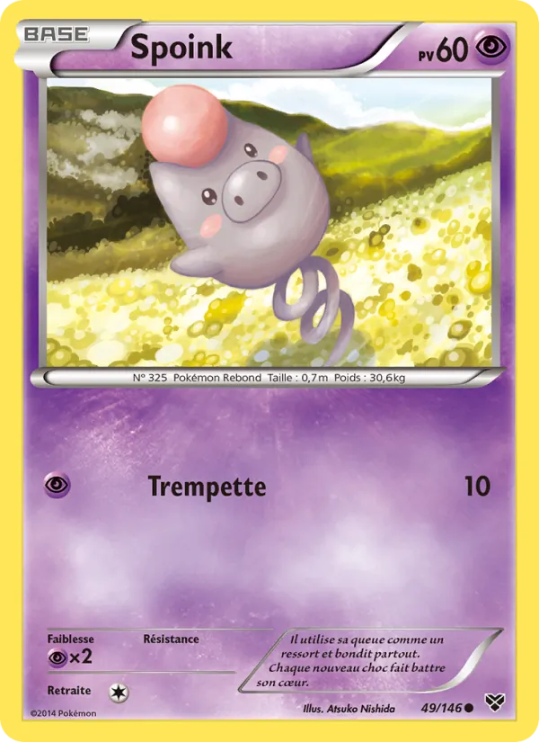 Carte Pokémon Spoink de l'extension XY