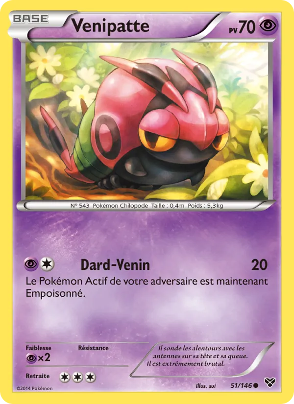 Carte Pokémon Venipatte de l'extension XY
