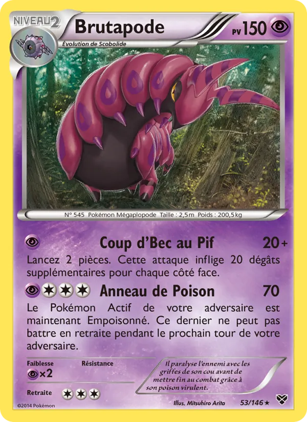 Carte Pokémon Brutapode de l'extension XY