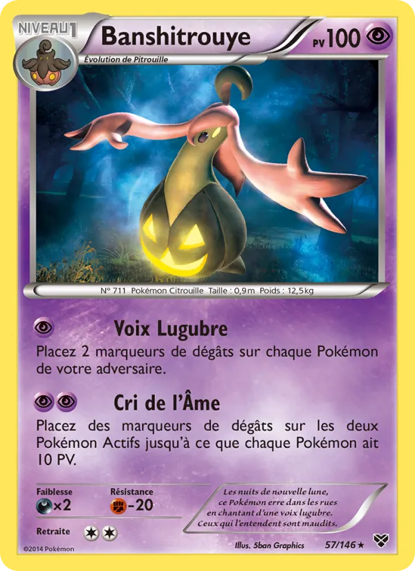 Carte Pokémon Banshitrouye de l'extension XY