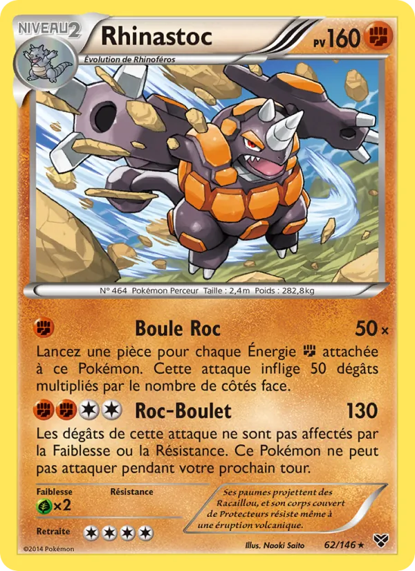 Carte Pokémon Rhinastoc de l'extension XY