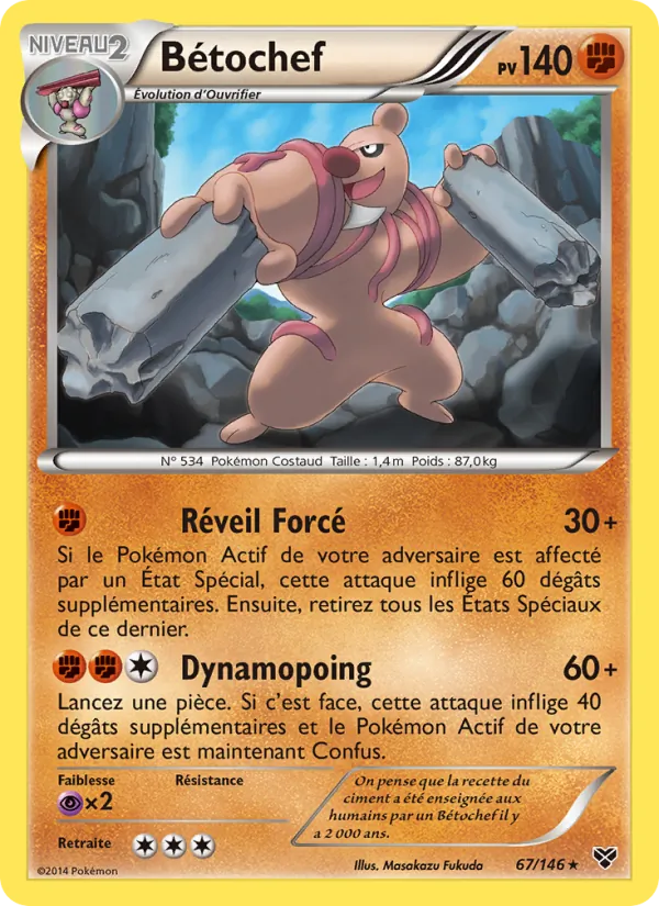 Carte Pokémon Bétochef de l'extension XY