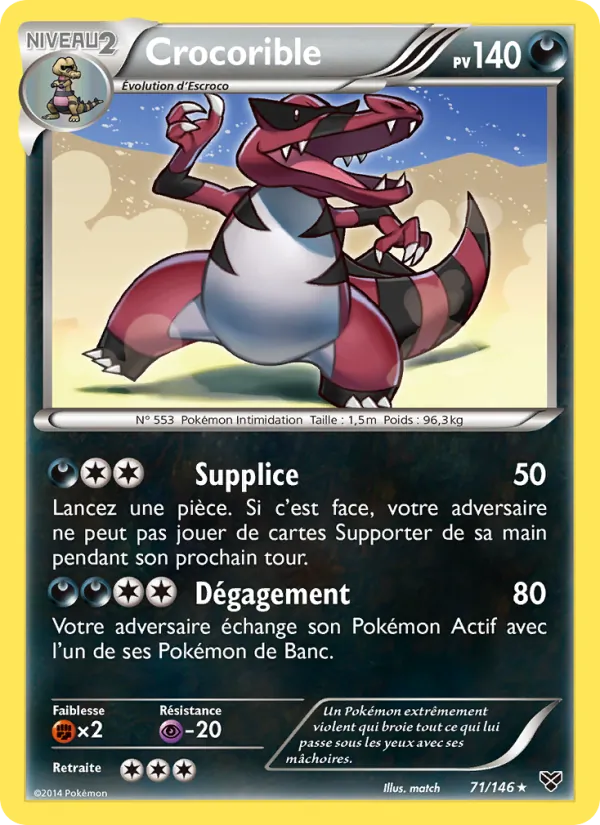Carte Pokémon Crocorible de l'extension XY