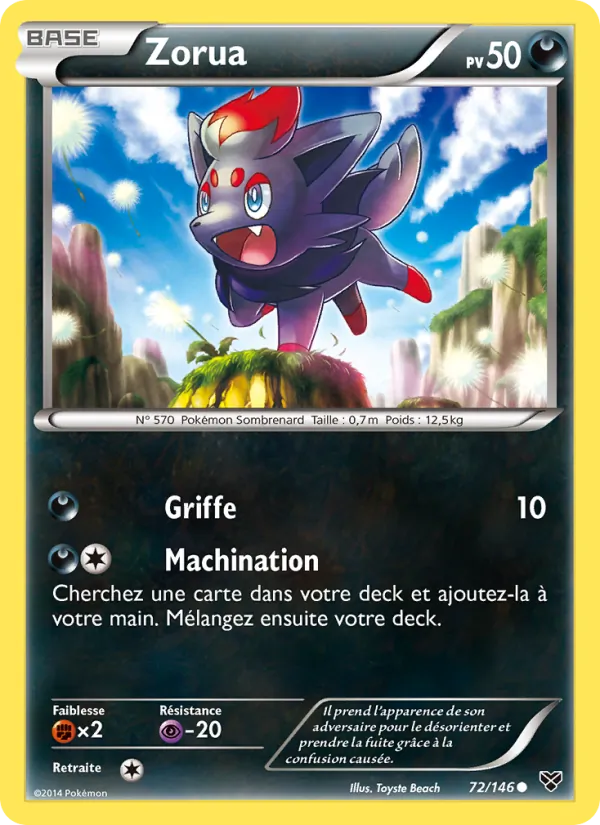 Carte Pokémon Zorua de l'extension XY