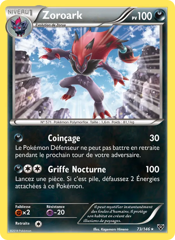Carte Pokémon Zoroark de l'extension XY