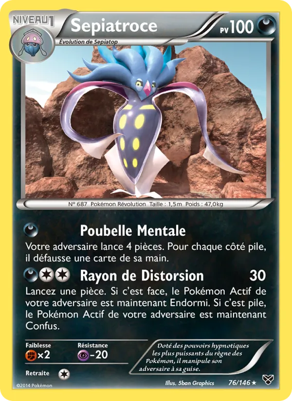 Carte Pokémon Sepiatroce de l'extension XY