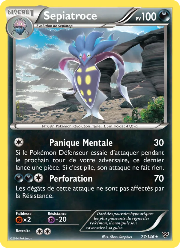 Carte Pokémon Sepiatroce de l'extension XY