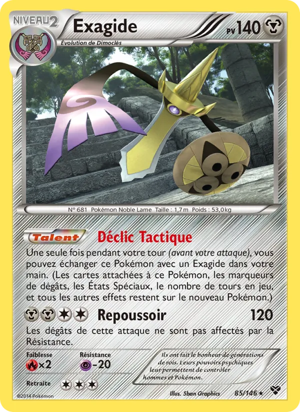 Carte Pokémon Exagide de l'extension XY