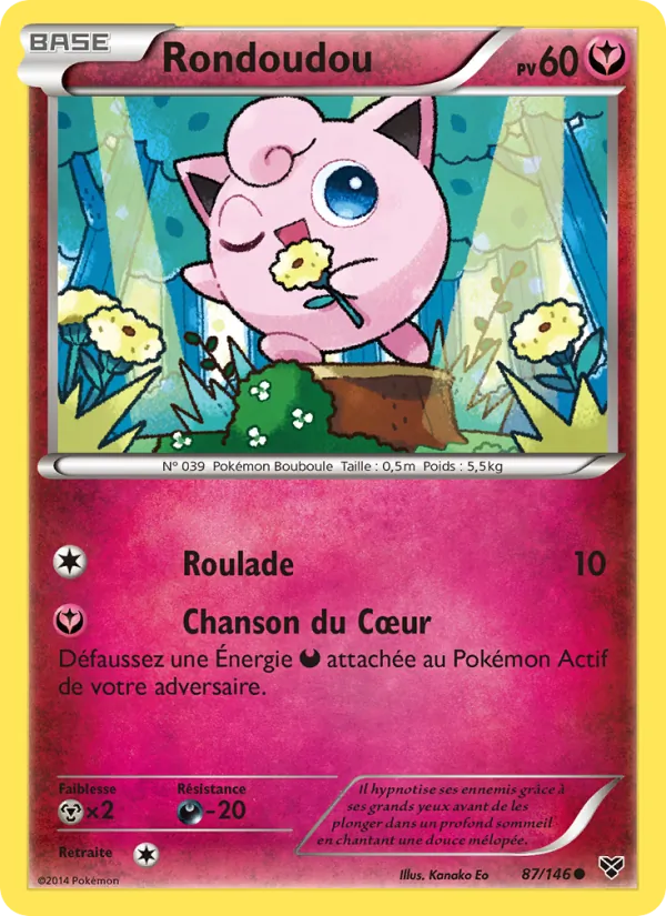 Carte Pokémon Rondoudou de l'extension XY