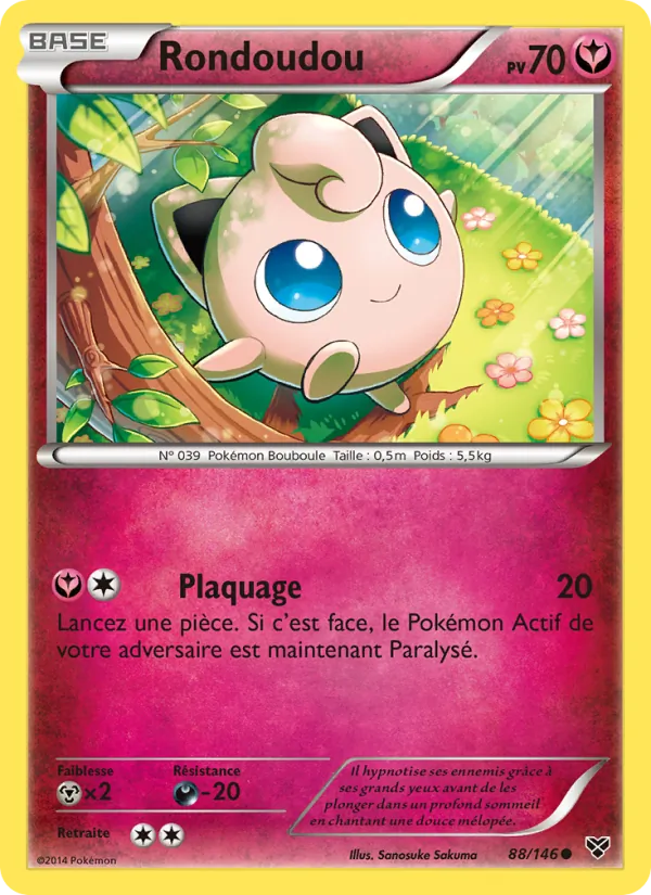 Carte Pokémon Rondoudou de l'extension XY