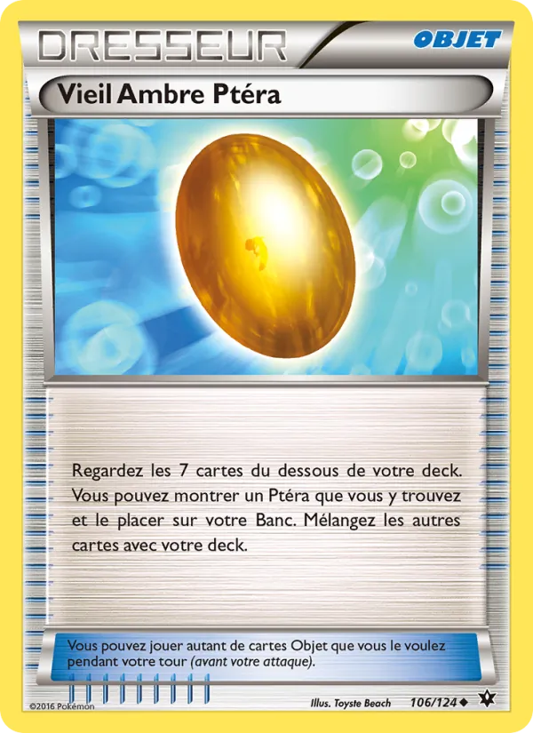 Carte Pokémon Vieil Ambre Ptéra de l'extension Impact des Destins