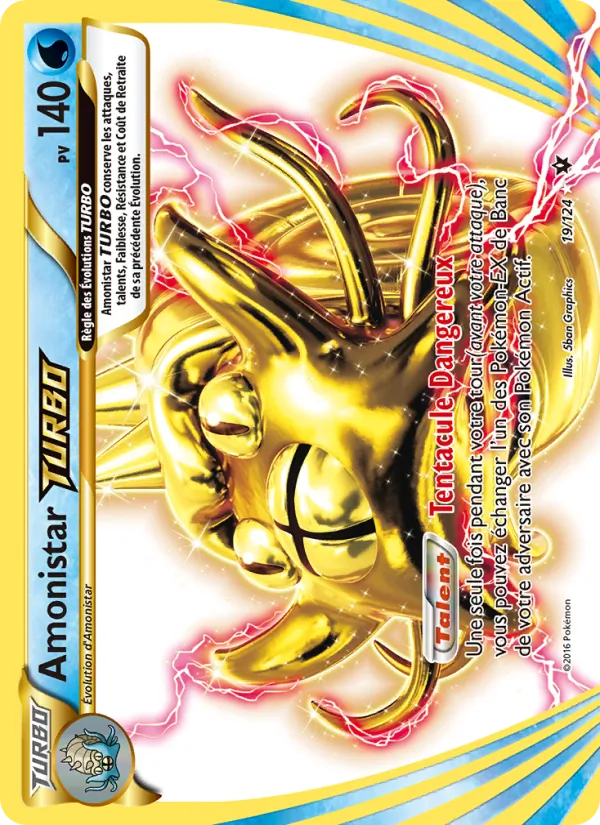 Carte Pokémon Amonistar TURBO de l'extension Impact des Destins