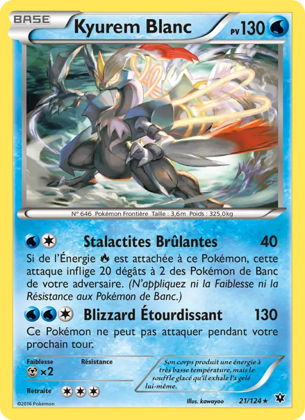 Carte Pokémon Kyurem Blanc de l'extension Impact des Destins