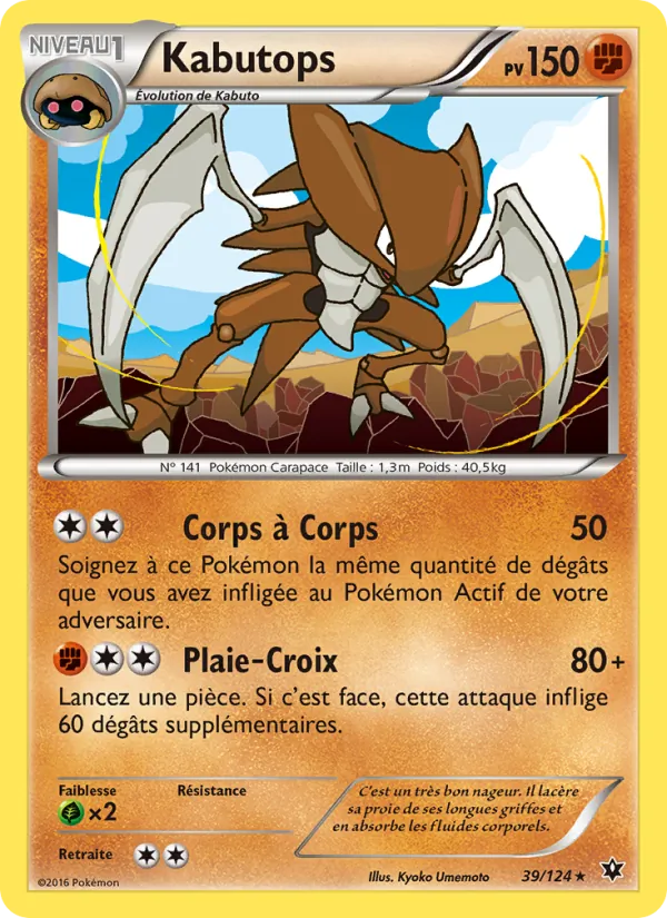 Carte Pokémon Kabutops de l'extension Impact des Destins