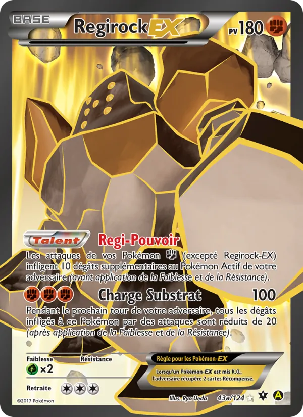 Carte Pokémon Regirock EX de l'extension Impact des Destins