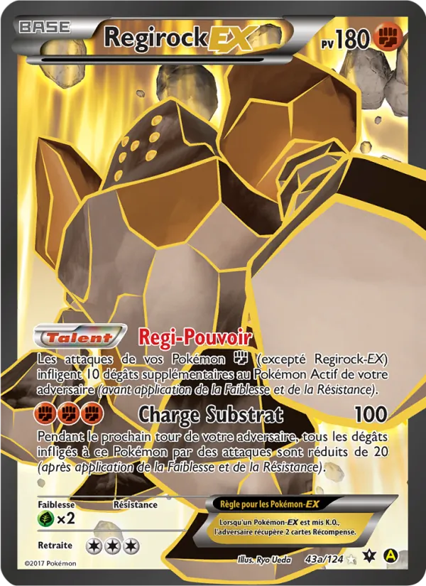 Carte Pokémon Regirock EX de l'extension Impact des Destins